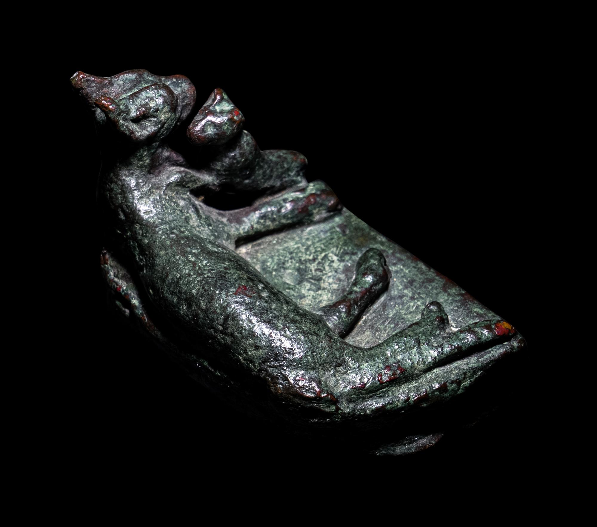 An Egyptian Bronze Cat with Kitten