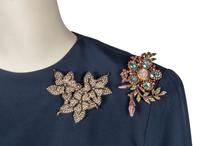Two Dresses by Travilla and Mimmina with Three Brooches