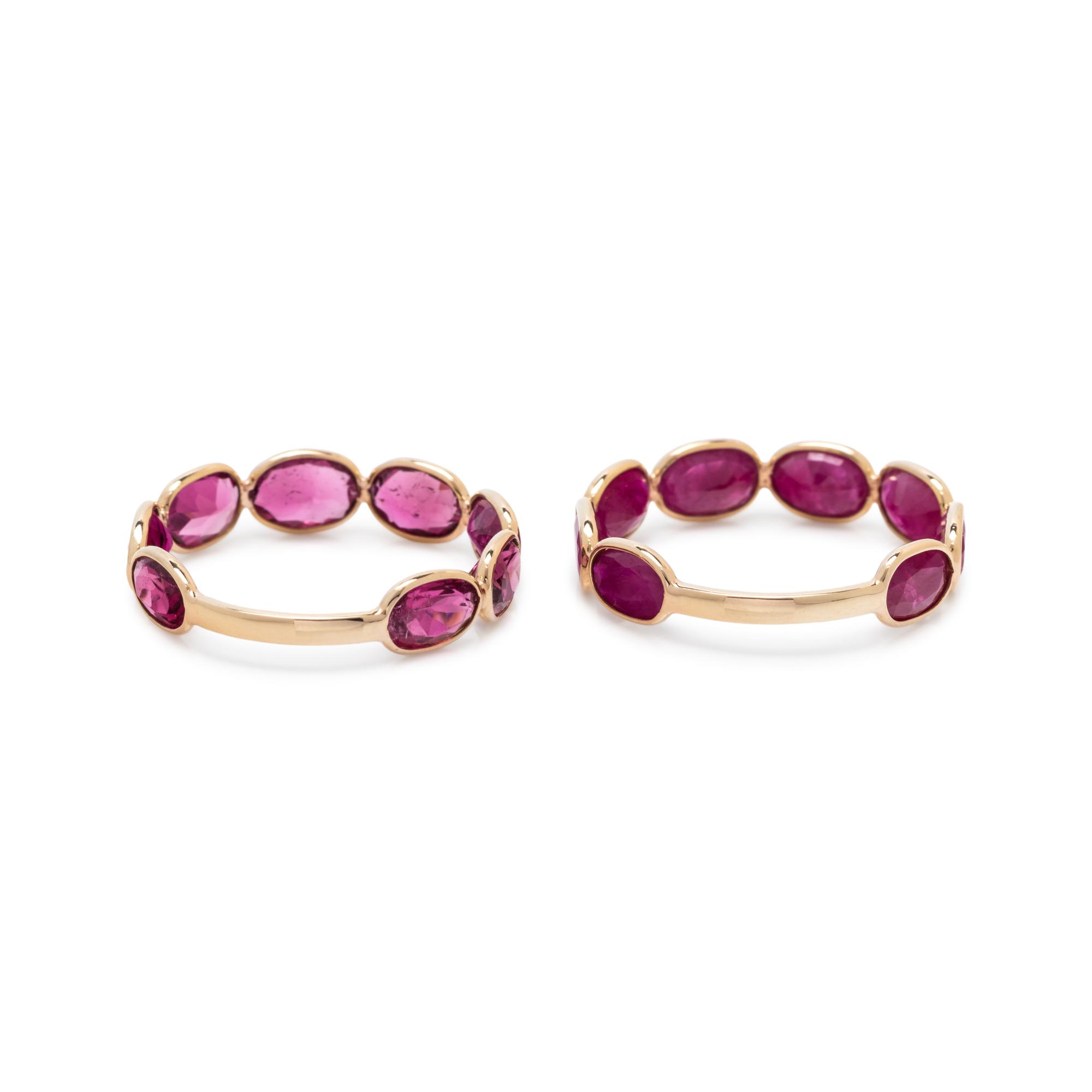 COLLECTION OF PINK GEMSTONE RINGS
