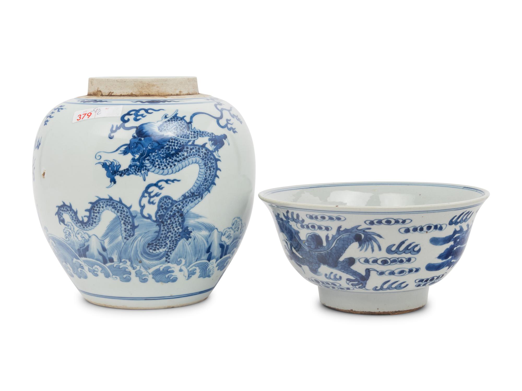 Two Chinese Blue and White Porcelain Wares