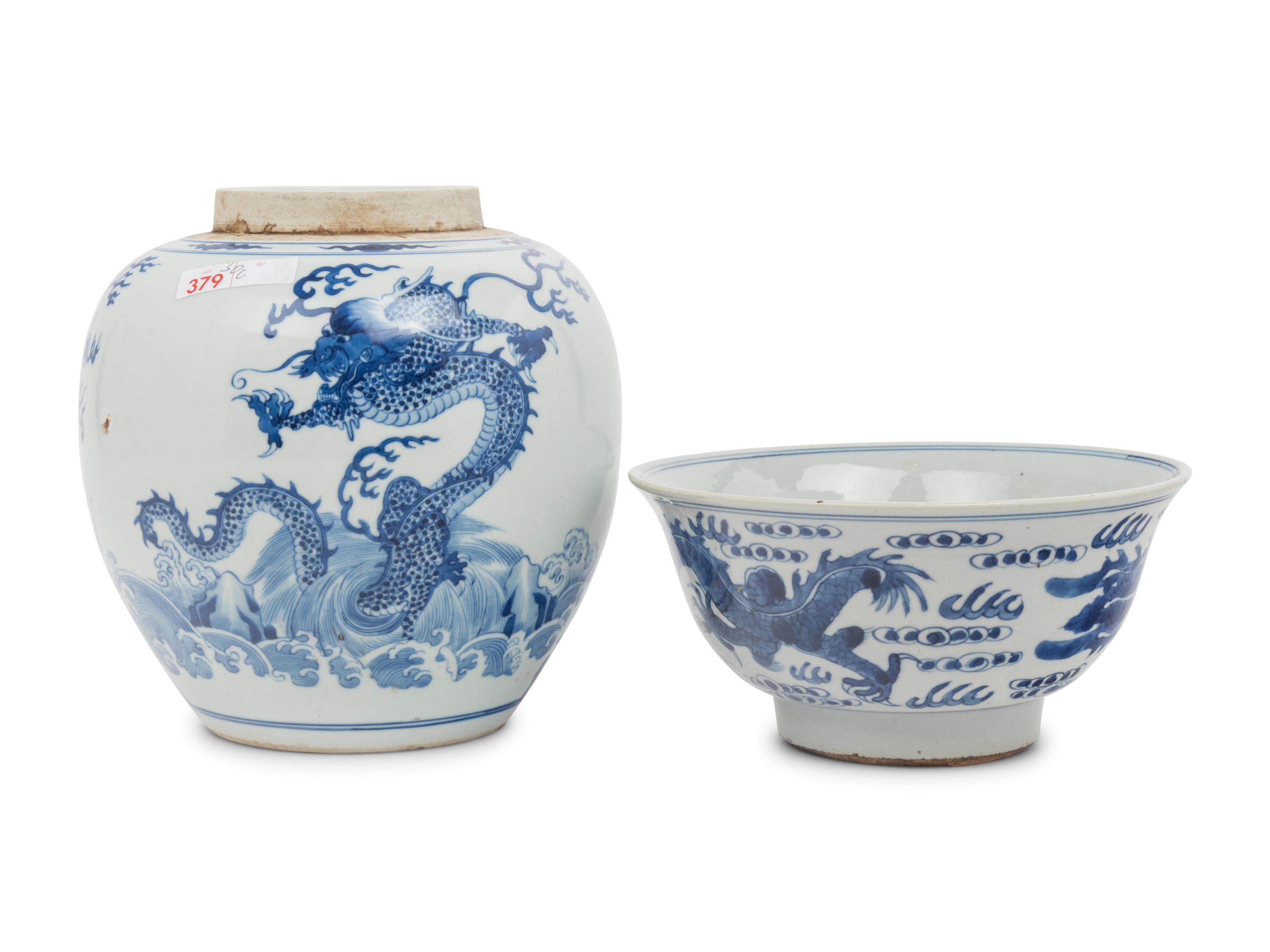 Two Chinese Blue and White Porcelain Wares