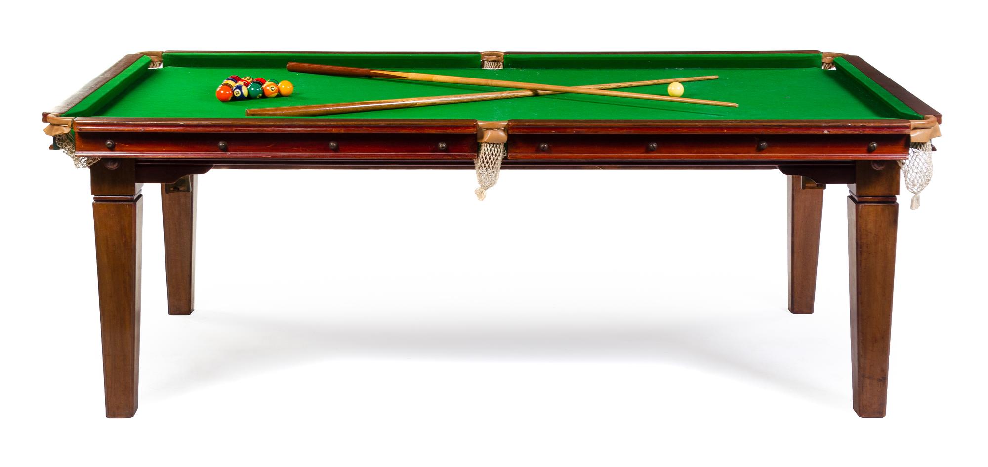 An English Mahogany Billiard or Snooker Table