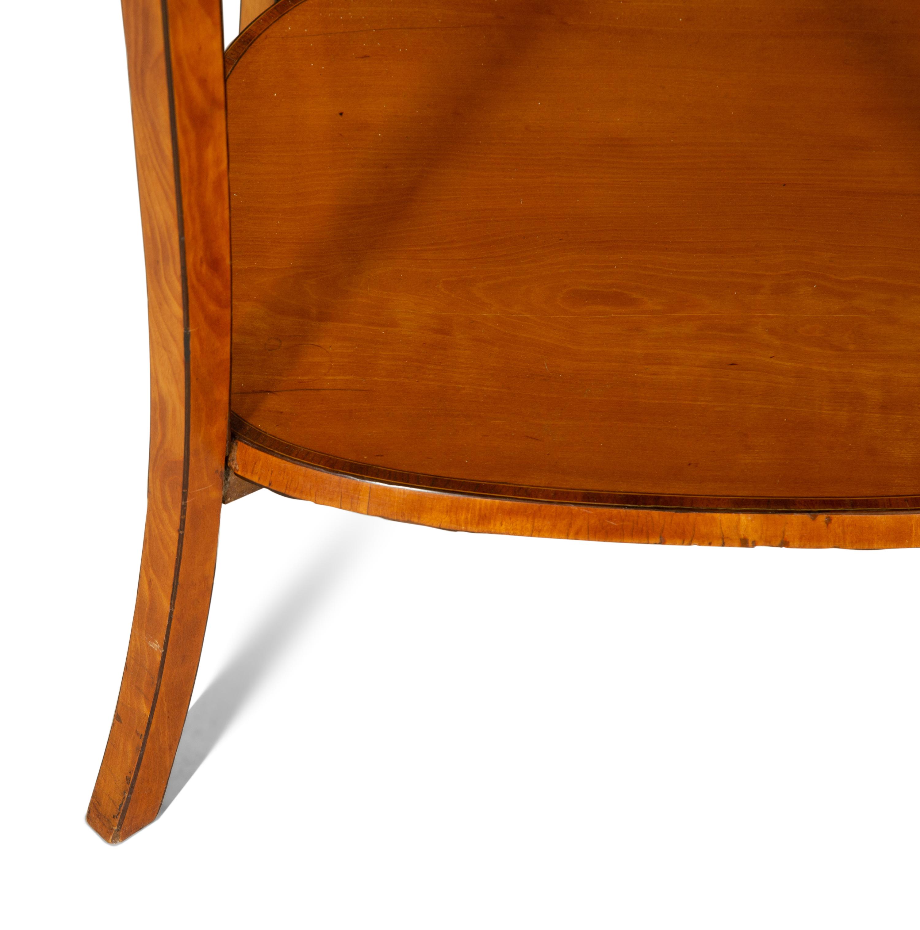 A George III Crossbanded and Inlaid Satinwood Work Table