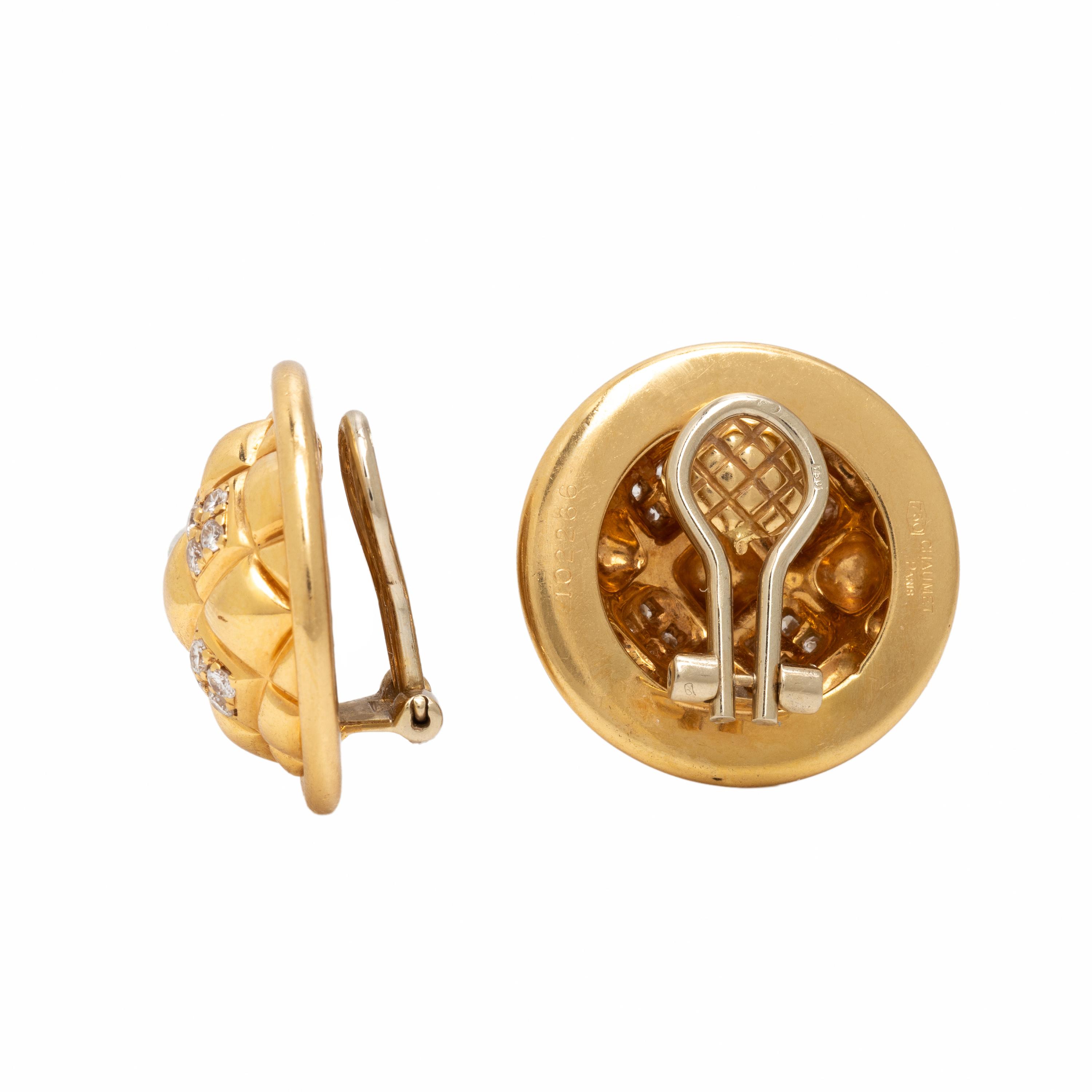 Chaumet, Diamond and Yellow Gold Earrings