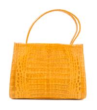 A Nancy Gonzalez Yellow Columbian Crocodile Handbag, 11" x 9" x 4.25"; Handle drop: 5.5".