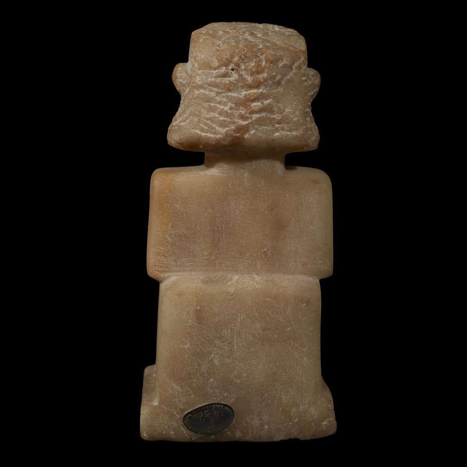 SOUTH ARABIAN SABEAN FIGURE OF A SEATED WOMAN 3rd-1st Century BC