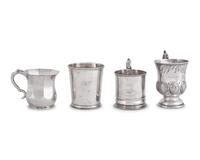 A Group of Four Silver Beakers and Child's Cups