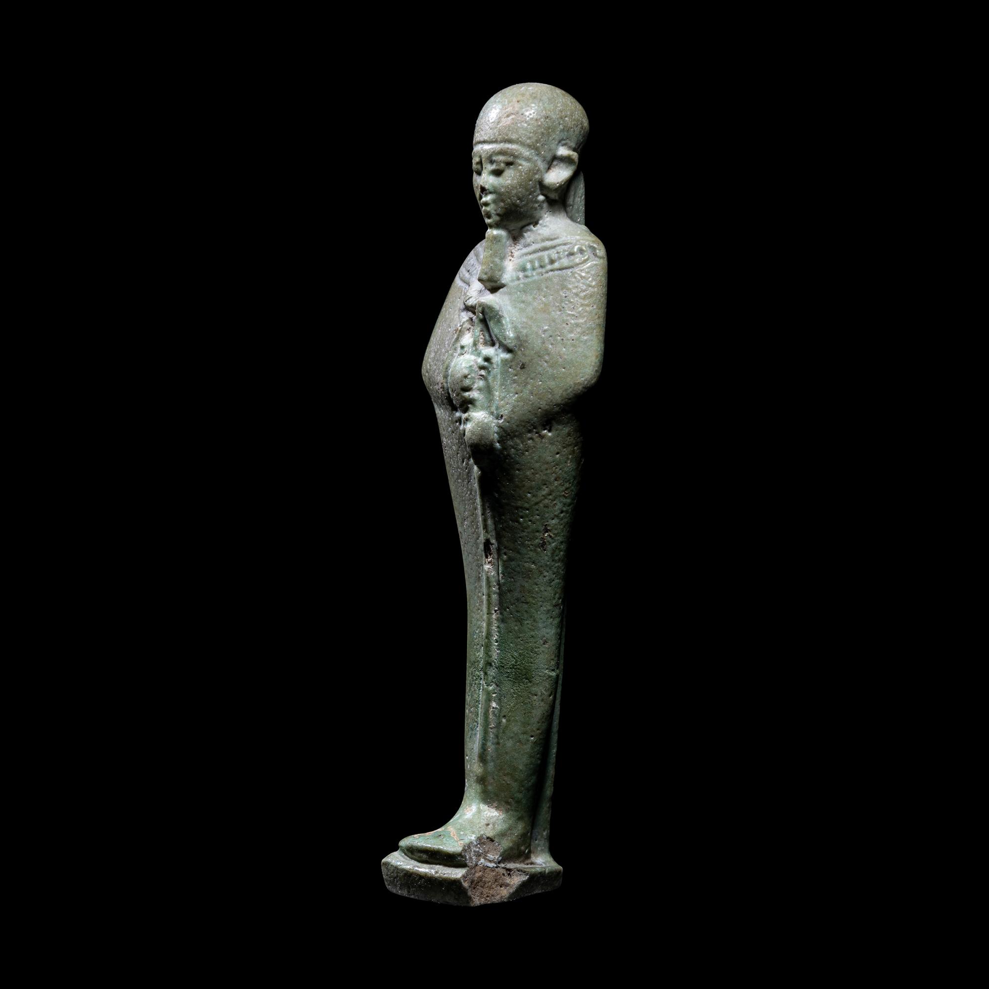 An Egyptian Faience Statuette of Ptah