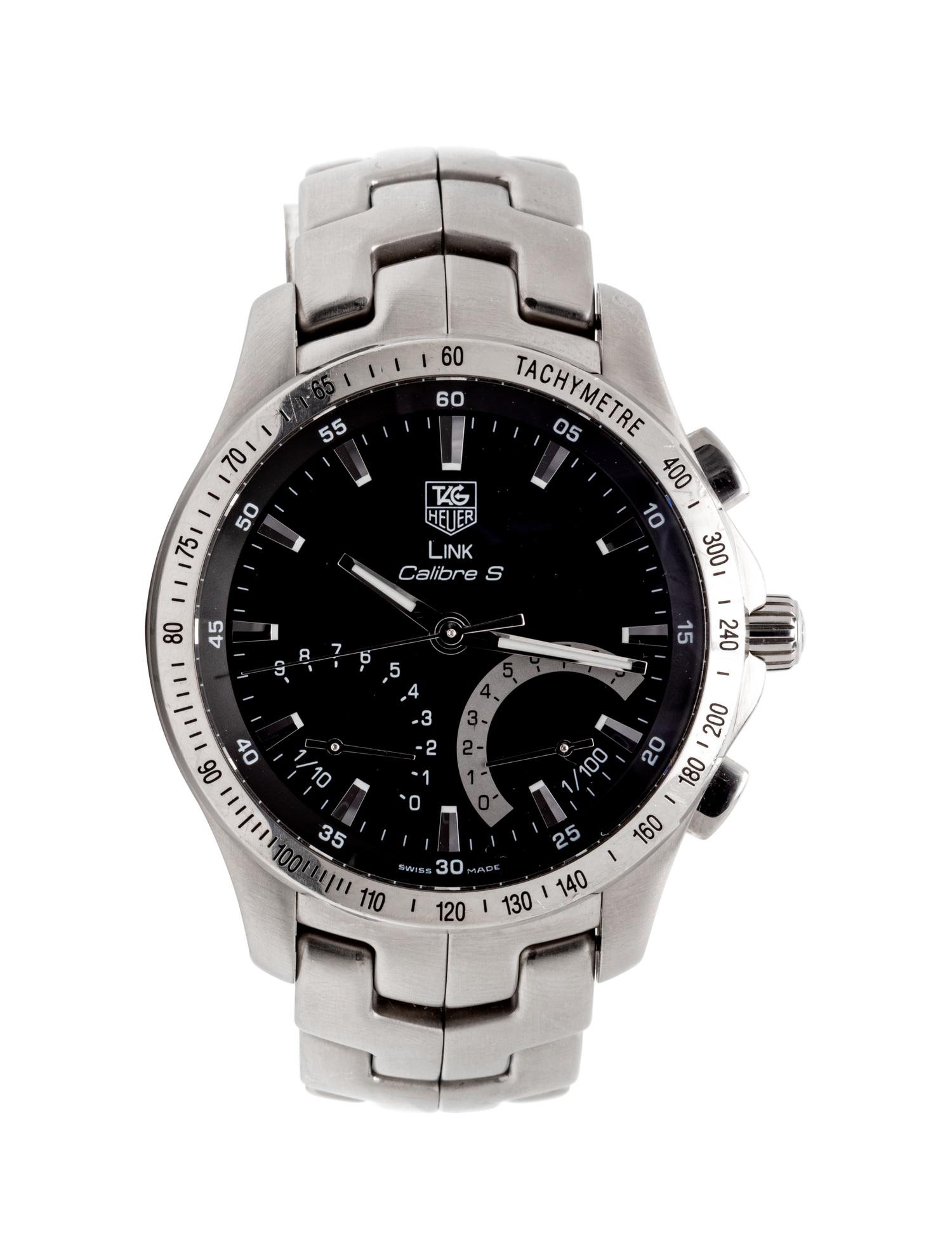 TAG HEUER, STAINLESS STEEL 'LINK CALIBRE S' CHRONOGRAPH WRISTWATCH