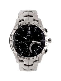 TAG HEUER, STAINLESS STEEL 'LINK CALIBRE S' CHRONOGRAPH WRISTWATCH