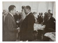 [POLITICS]. NIXON, Richard (1913-1994). Photographs and signature on White House embossed card.
