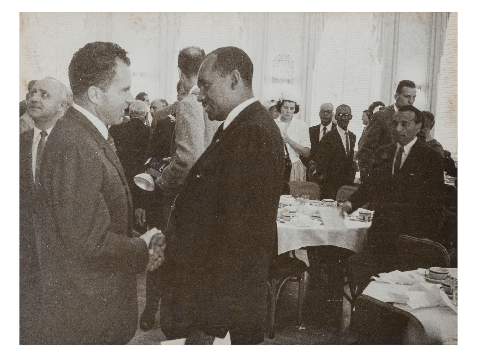 [POLITICS]. NIXON, Richard (1913-1994). Photographs and signature on White House embossed card.