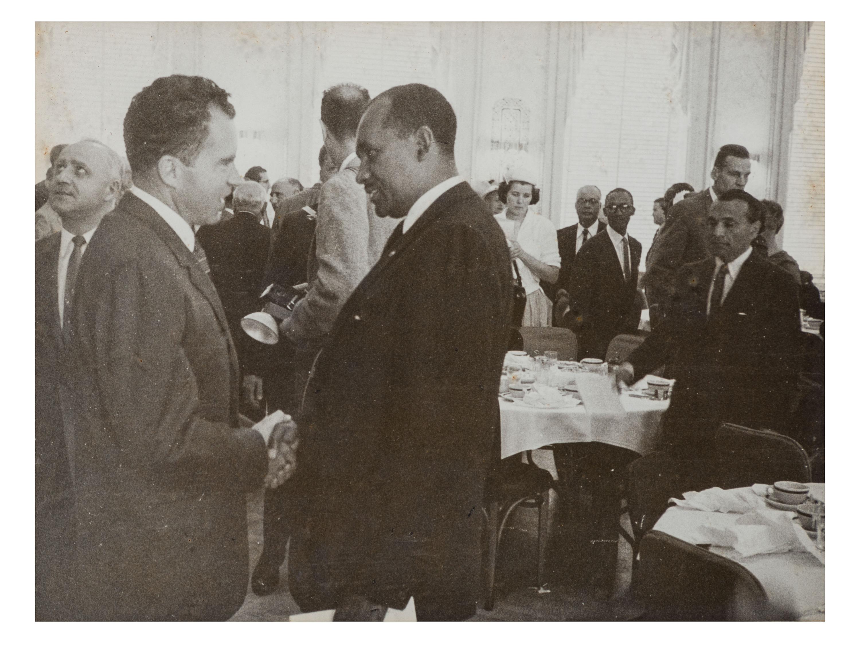 [POLITICS]. NIXON, Richard (1913-1994). Photographs and signature on White House embossed card.