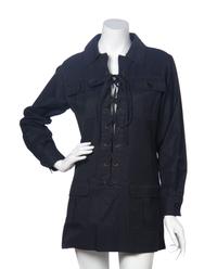 An Yves Saint Laurent Black Cotton Safari Tunic,