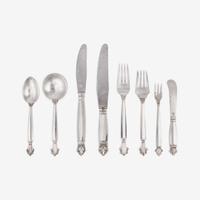 Johan Rohde (Danish, 1856-1935) An Expanded Sterling Flatware Service for Twenty-Four in the "Acanthus" Pattern, Georg Jensen, Denmark, designed 1917, the present lot late 20th century