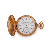 ELGIN, 14K YELLOW GOLD HUNTER CASE POCKET WATCH
