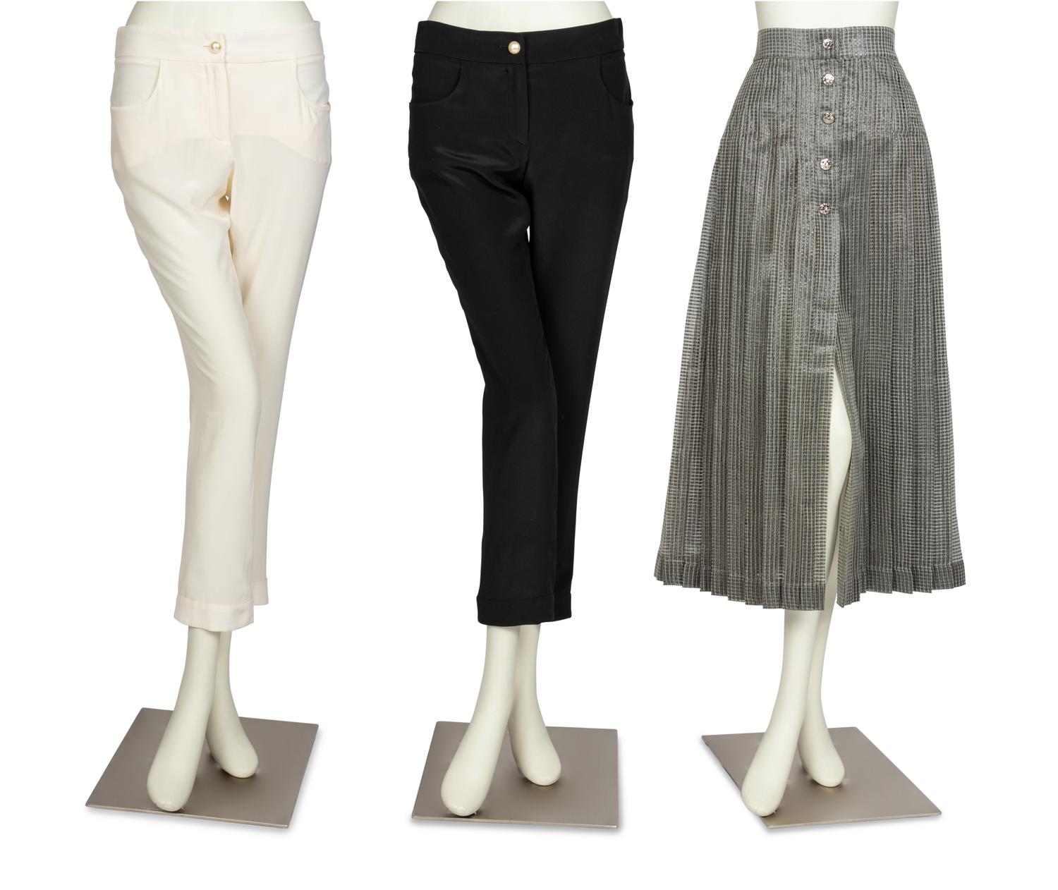 Four Chanel Items: Two Pants, One Skirt, One Belt, 2013-17