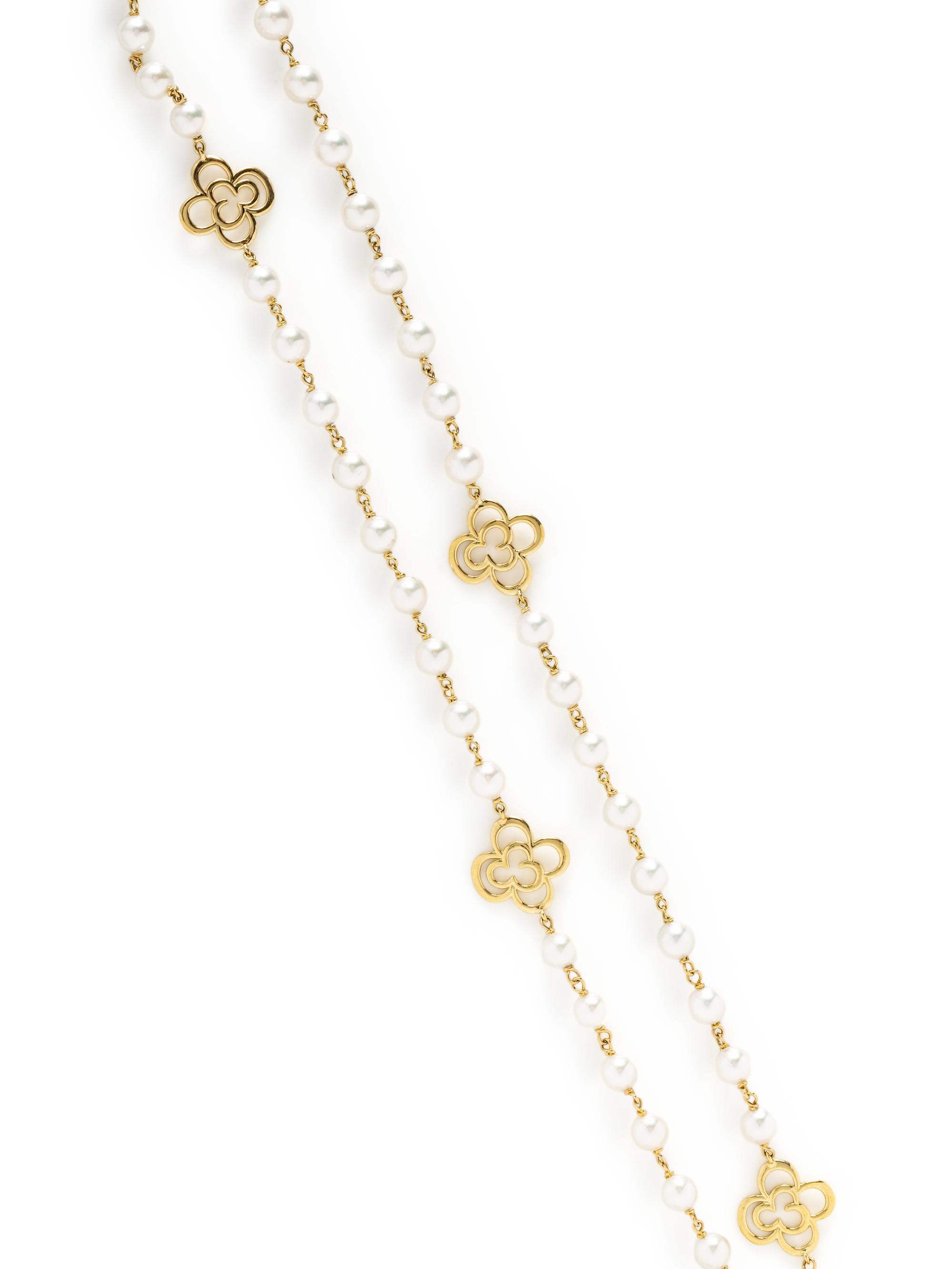 LOUIS TAMIS AND SONS, CULTURED PEARL AND YELLOW GOLD NECKLACE