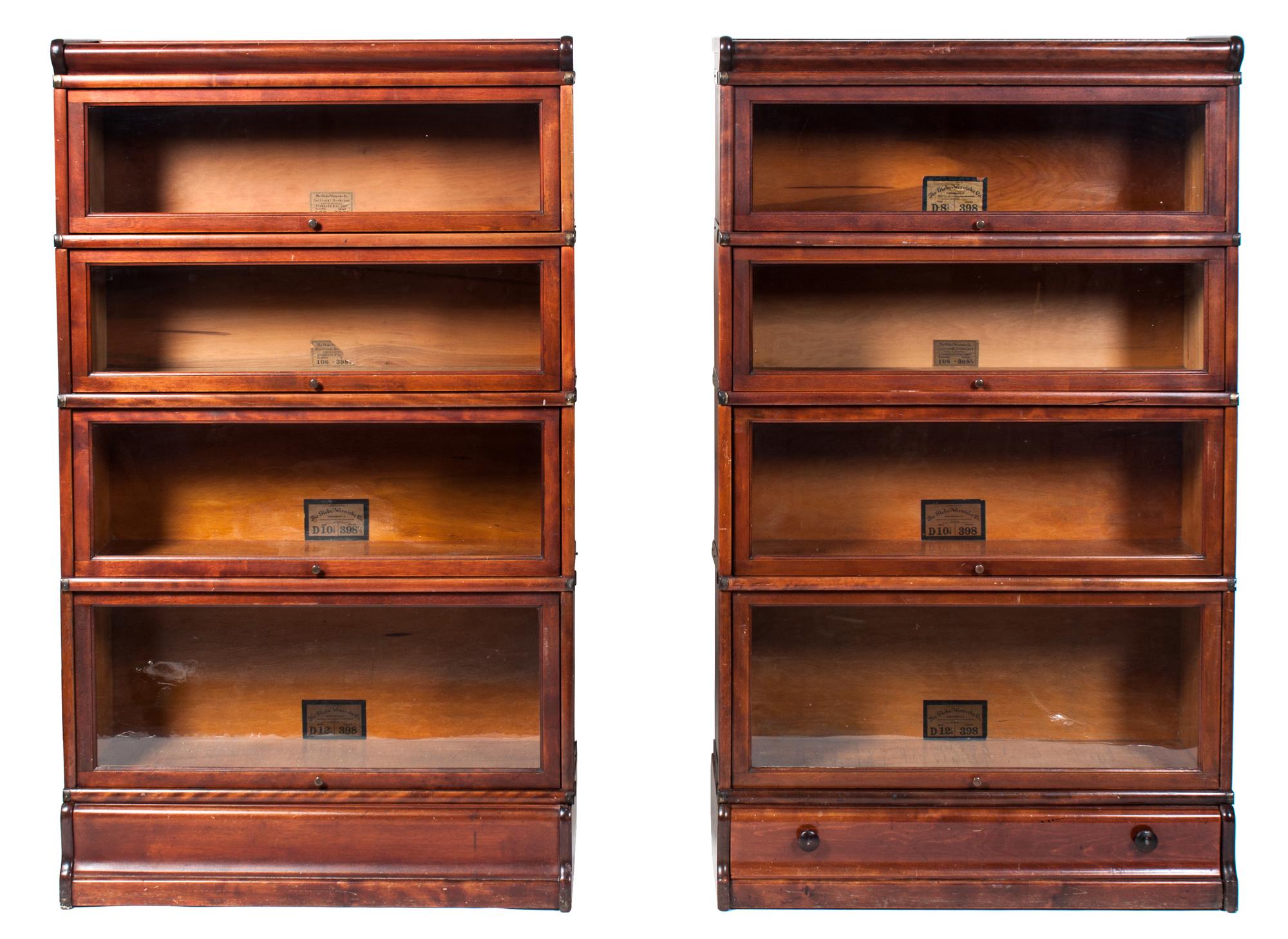 A Barrister Bookcase Height of each 58 x width 34 x depth 12 1/4 inches. — EARLY 20TH CENTURY
