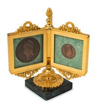 An Empire Style Gilt Bronze Tripartite Frame on Stand