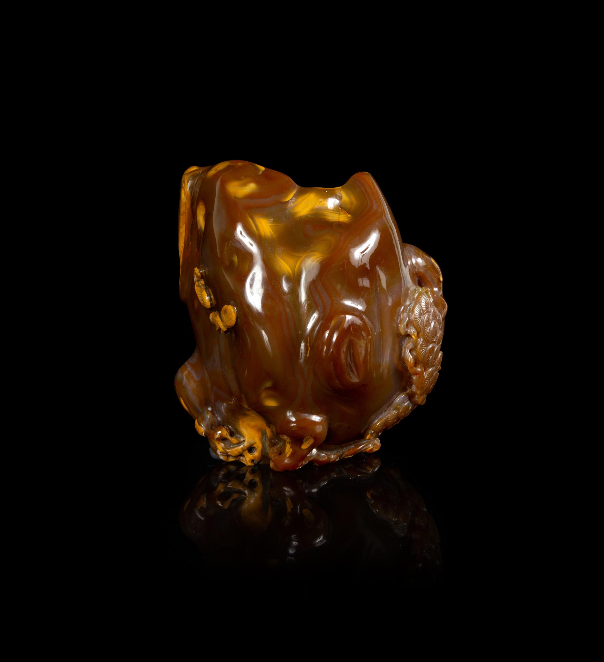 A Carved Agate Brushpot, Bitong