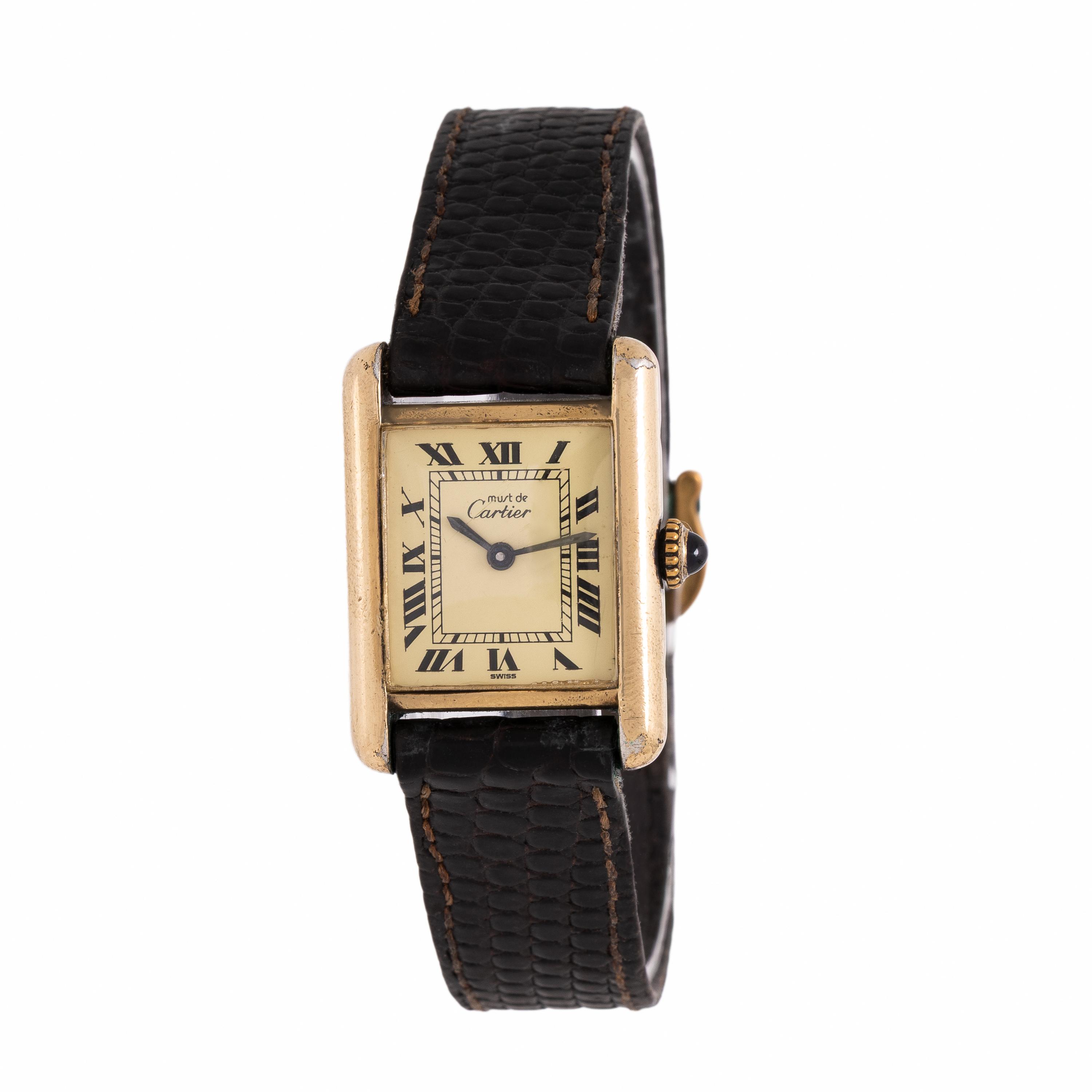 Cartier, Vermeil 'Must De Cartier Tank' Watch