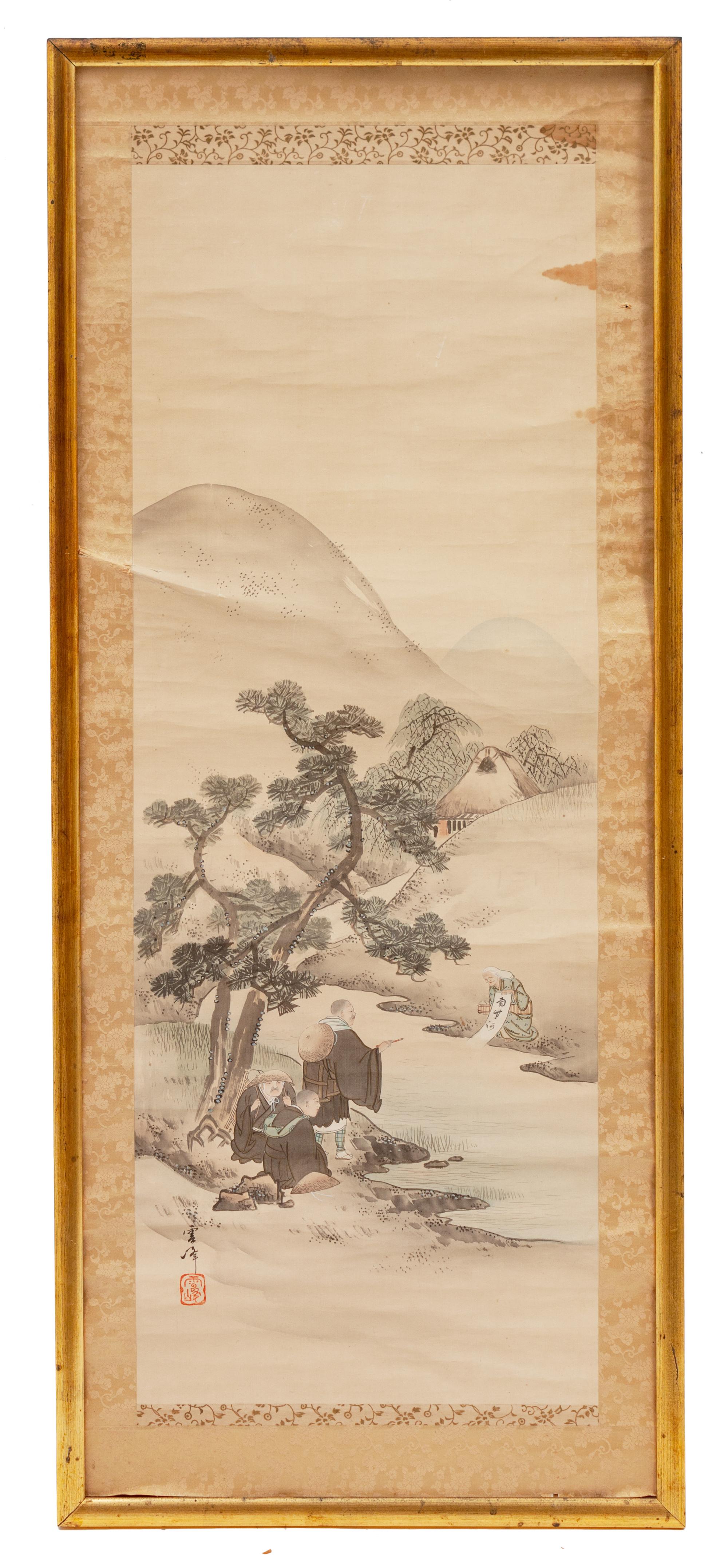 Three Chinese and Japanese Hanging Scrolls