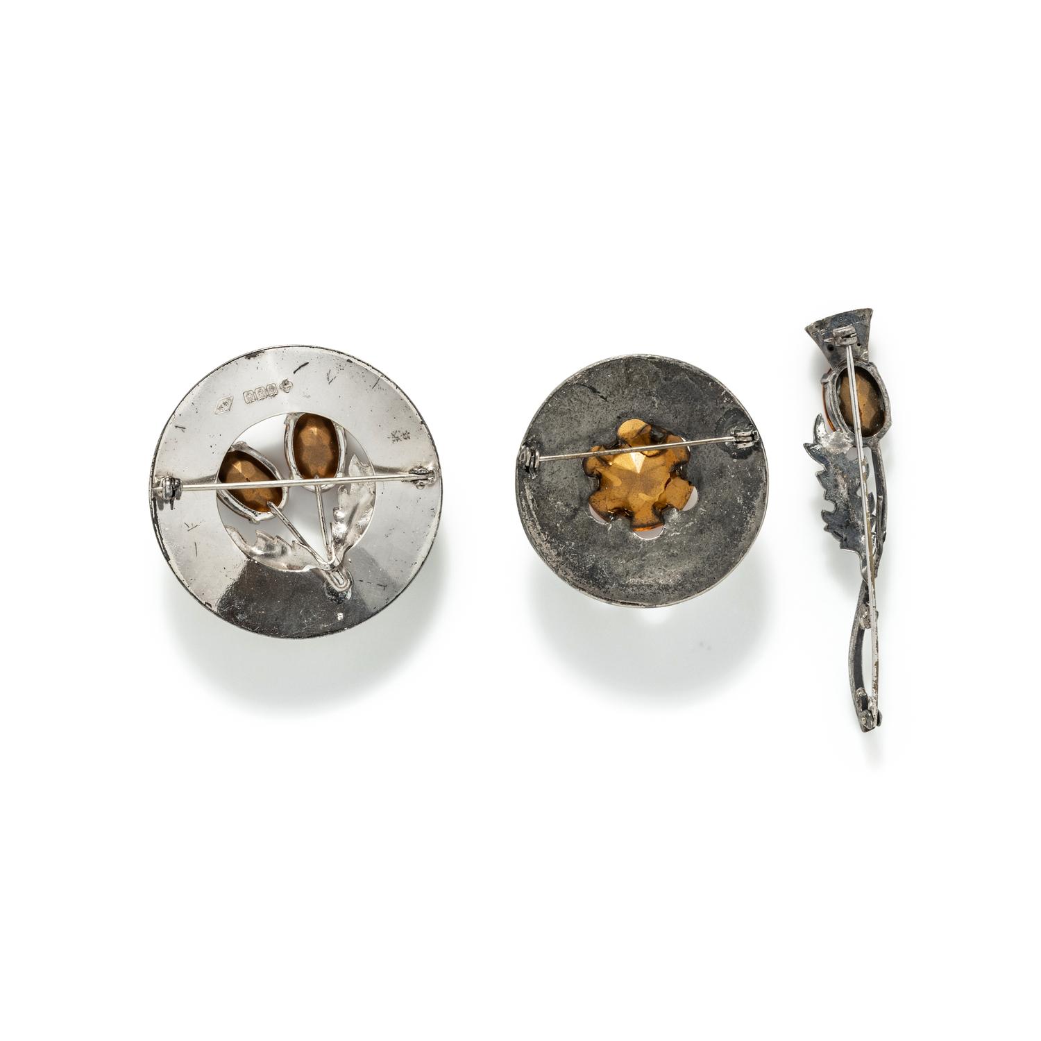 VICTORIAN, COLLECTION OF SILVER THISTLE JEWELRY