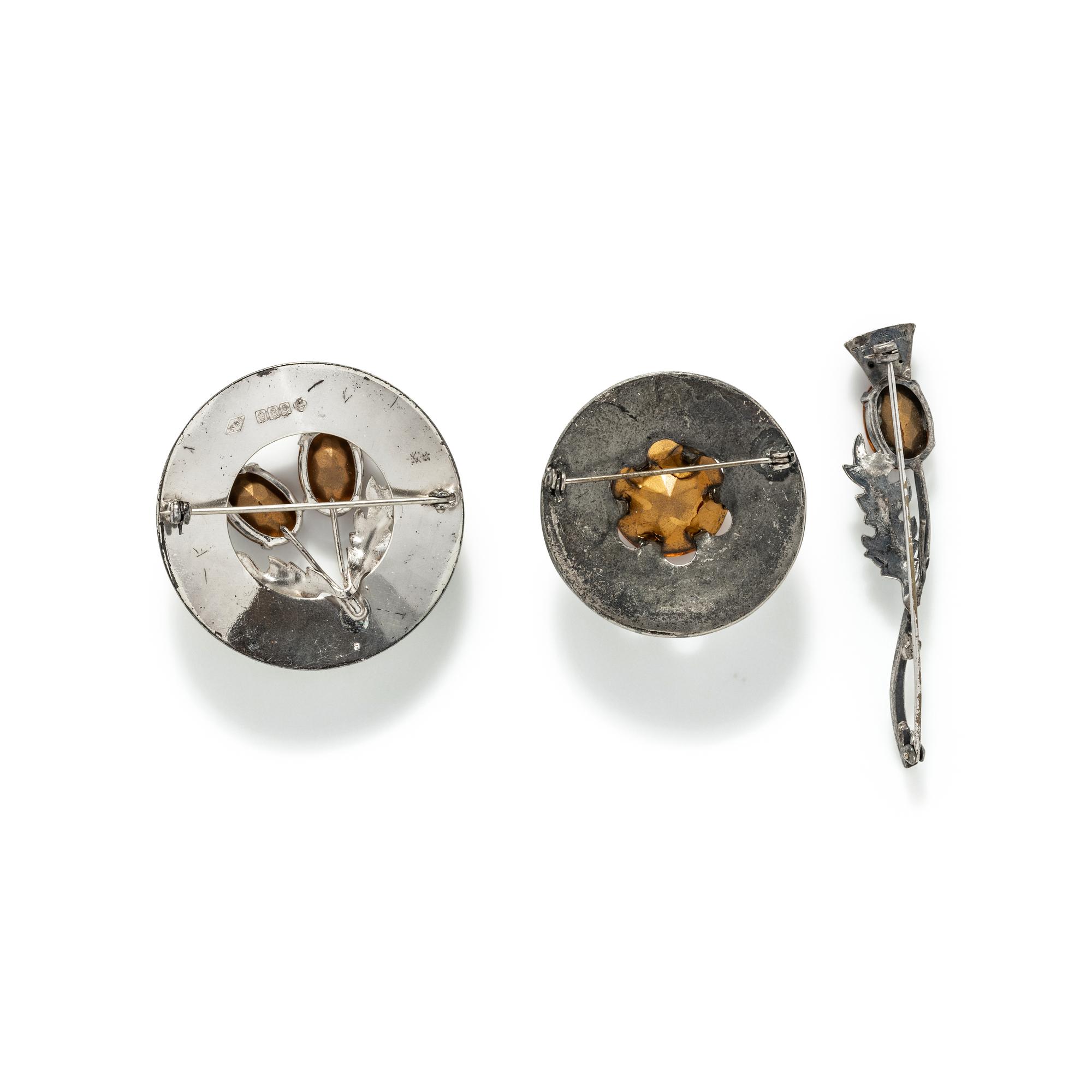 VICTORIAN, COLLECTION OF SILVER THISTLE JEWELRY