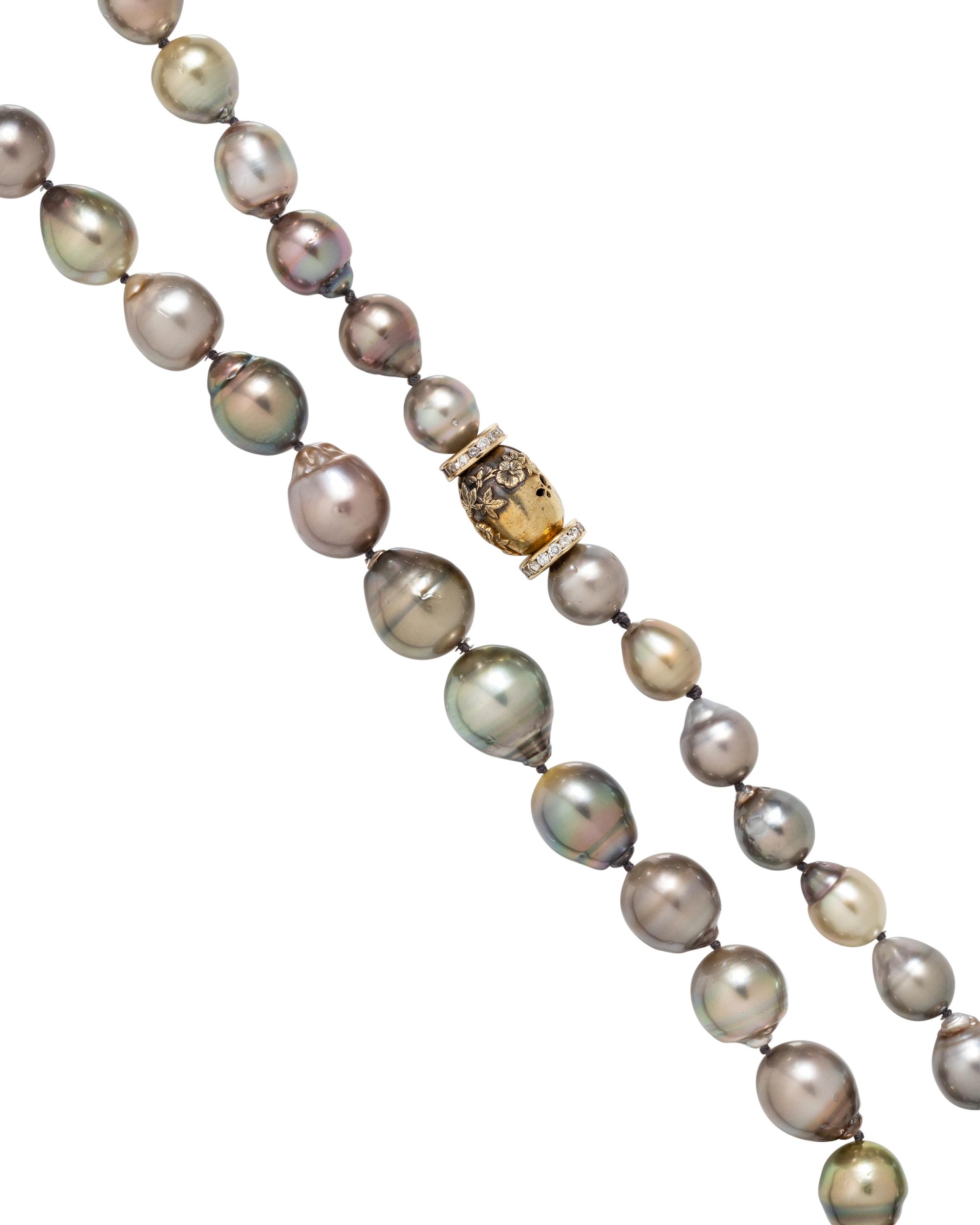 CULTURED GRAY BAROQUE PEARL NECKLACE