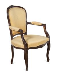 A Louis XV Style Walnut Fauteuil