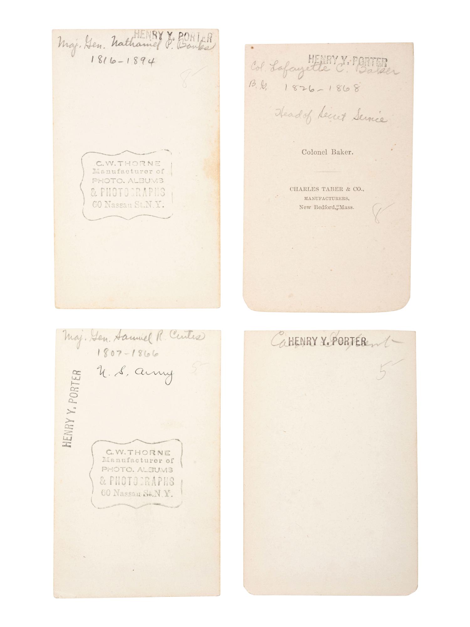 [CIVIL WAR]. A group of CDV engraved portraits of war era generals and military men, including: