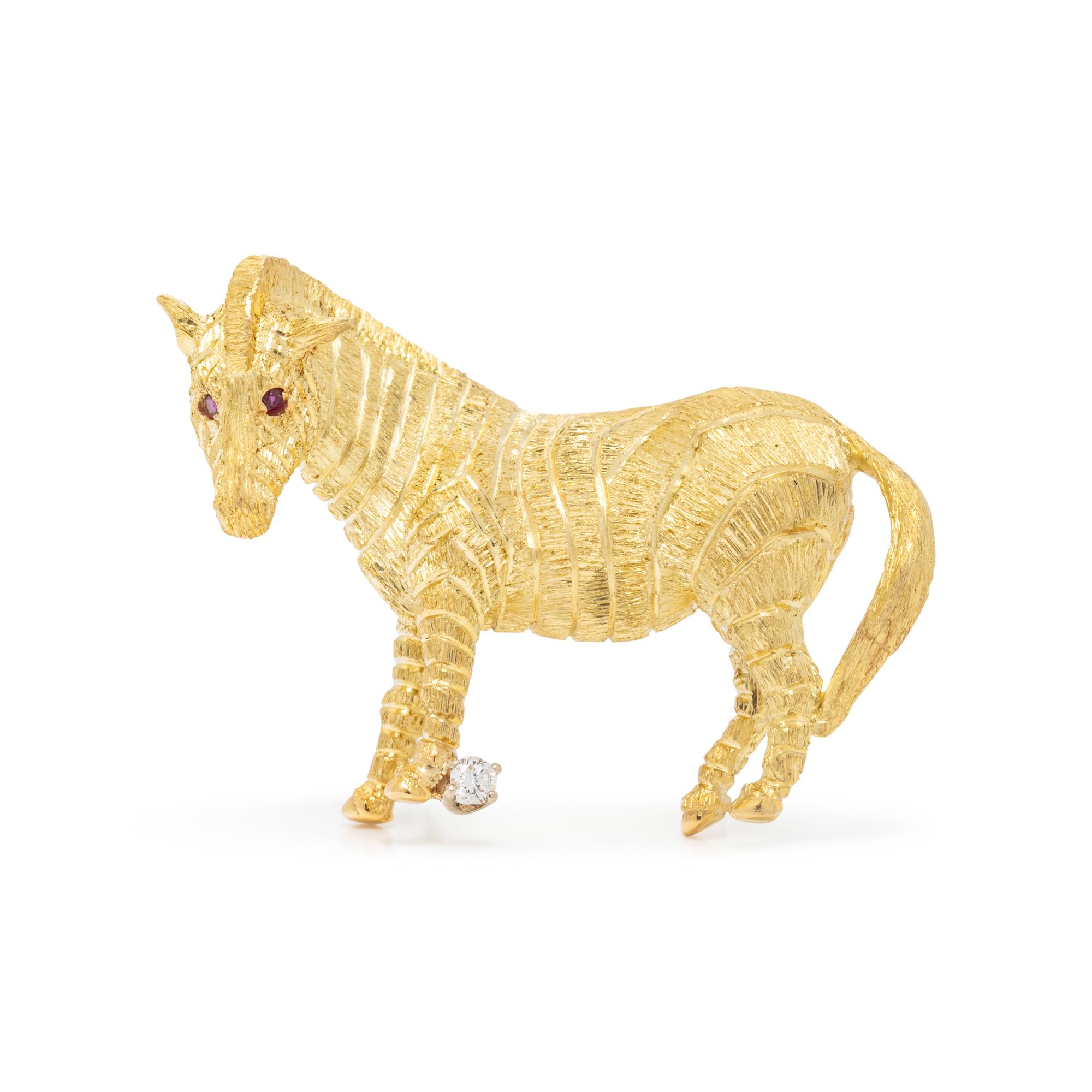 BLACK, STARR & FROST, ZEBRA BROOCH