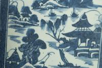 Three Chinese Export Canton Blue and White Porcelain Plaques