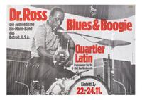 [MUSIC]. A group of 4 posters promoting blues acts and festivals, incl. Luther Allison, Dr. Ross, and various performers at the Detroit and Wisconsin Delta Blues Festivals.