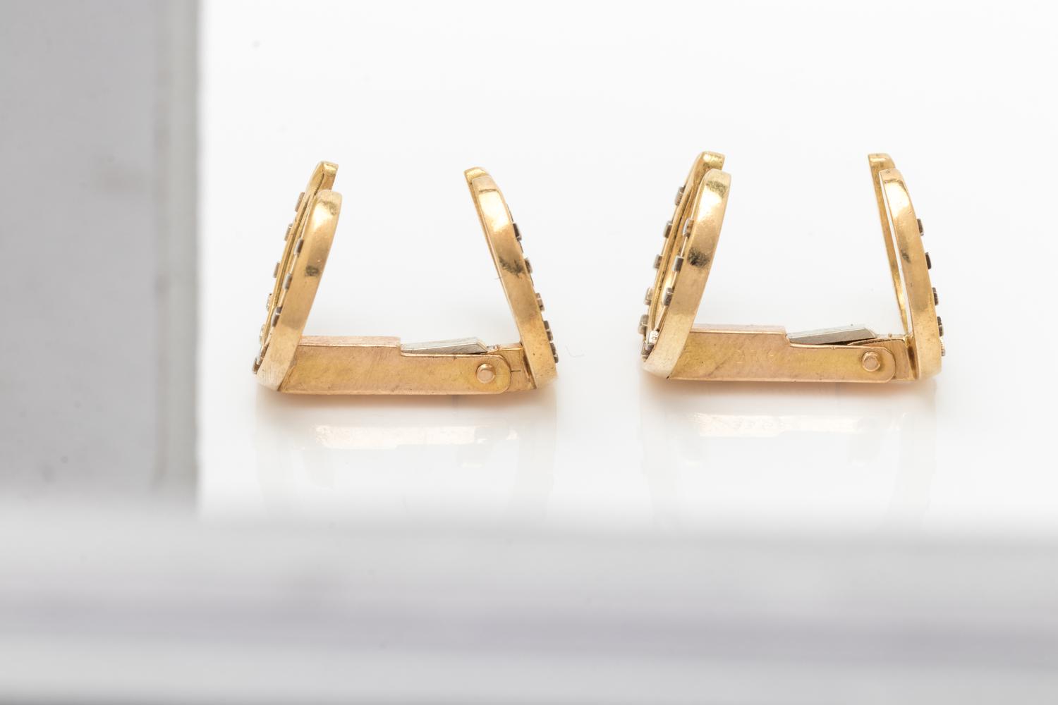 HERMES, BICOLOR GOLD HORSESHOE CUFFLINKS