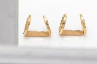 HERMES, BICOLOR GOLD HORSESHOE CUFFLINKS