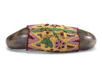 Plains Beaded Buffalo Horn Wall Hanging