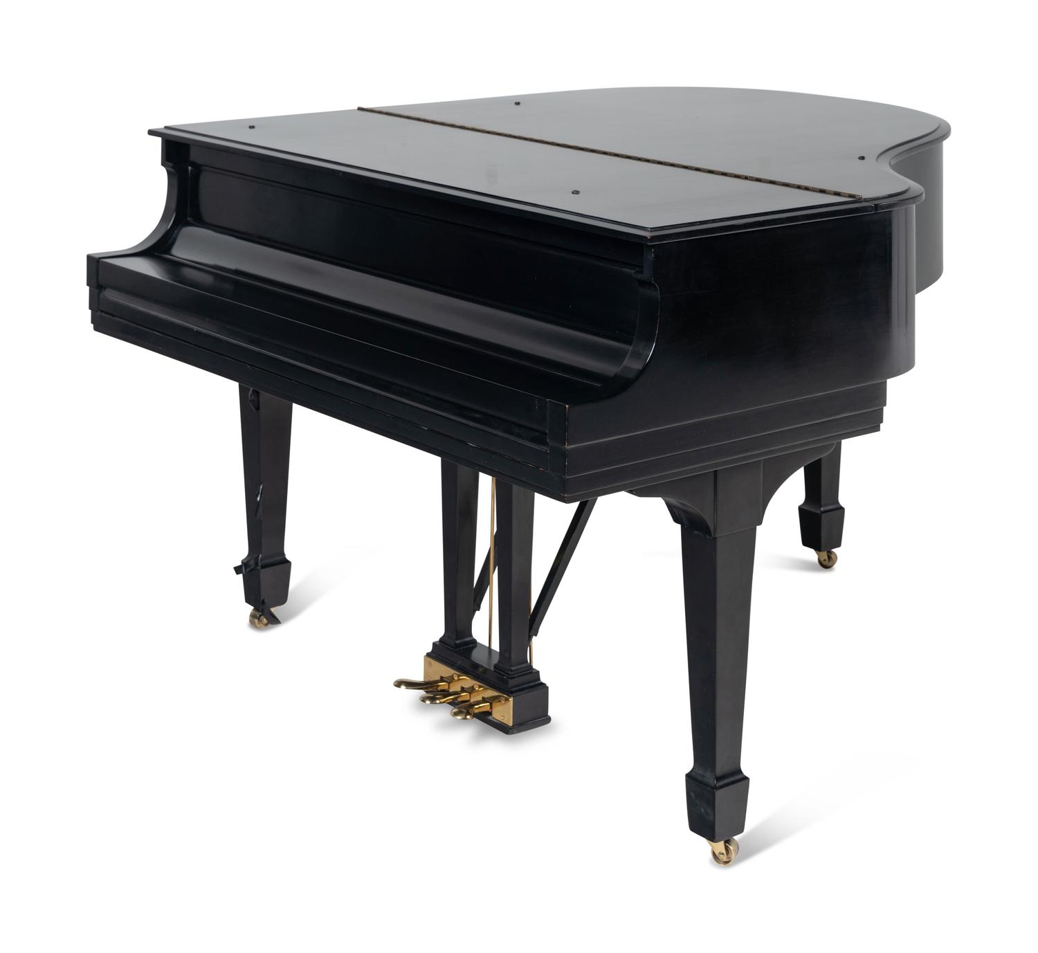 A Steinway and Sons Black Lacquer Baby Grand Piano
