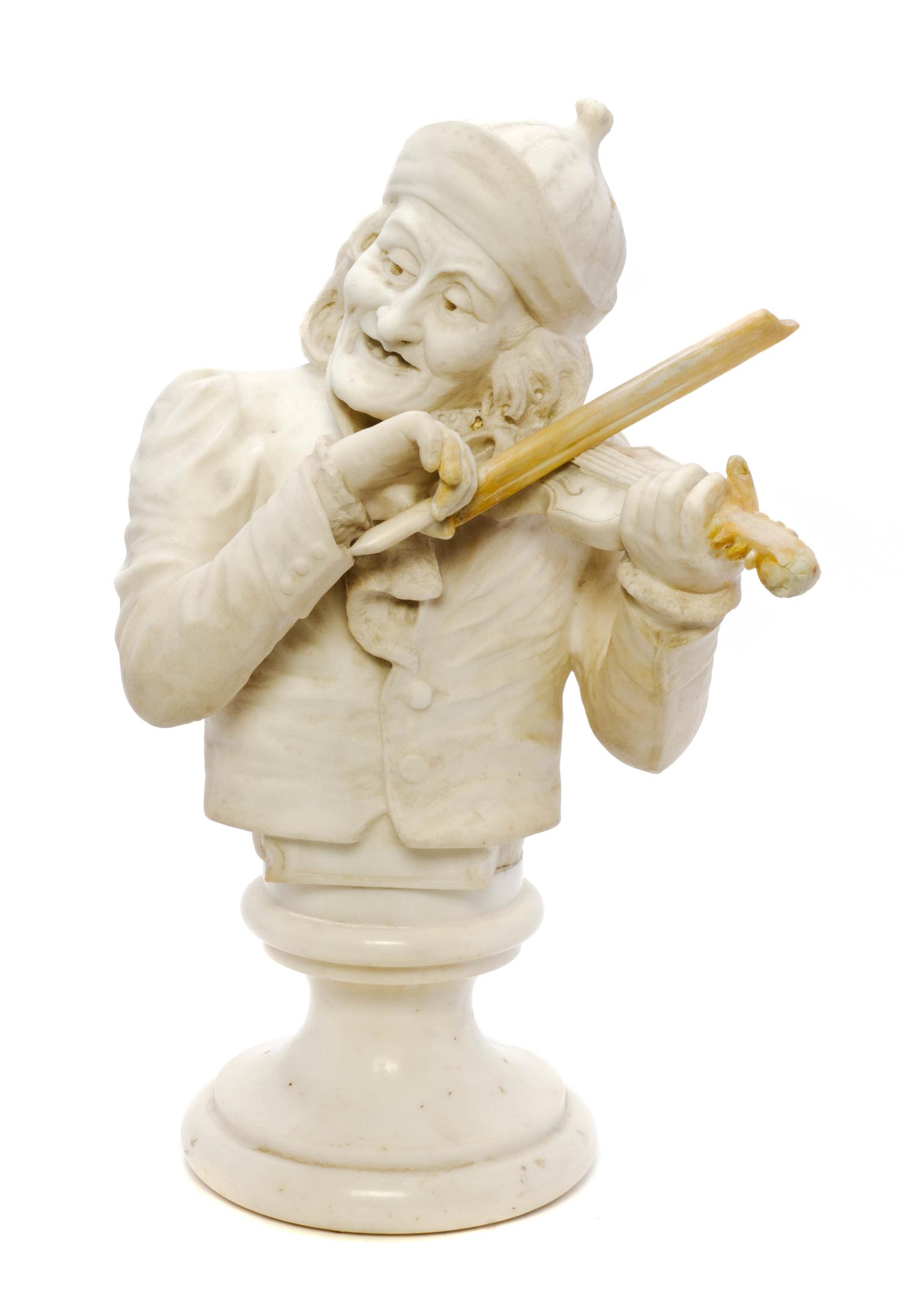 A Continental White Marble Bust, Height 19 1/2 inches.