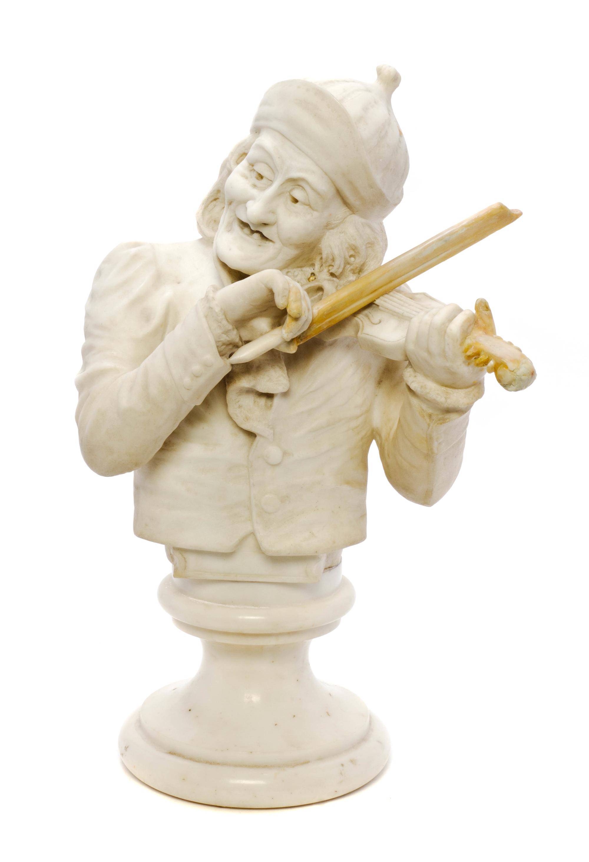 A Continental White Marble Bust, Height 19 1/2 inches.