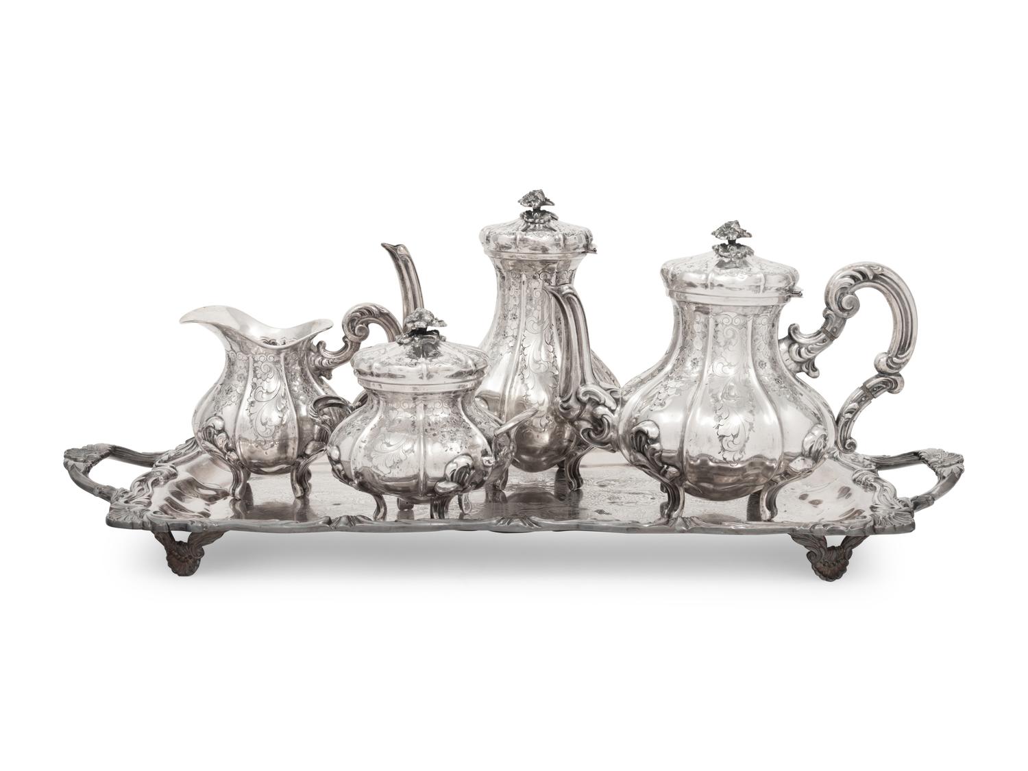 A Continental Silver Four-Piece Tea and Coffee Service