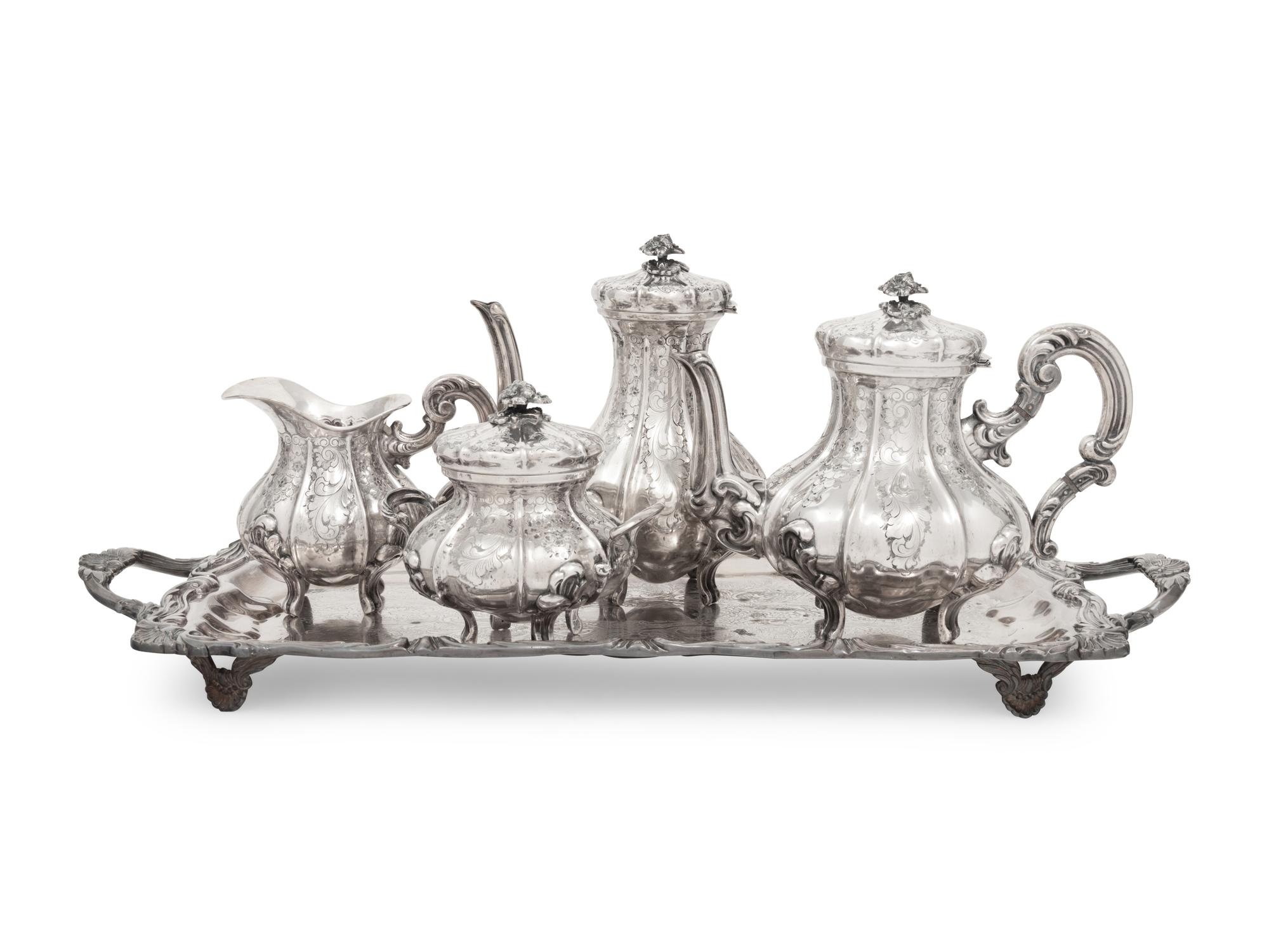 A Continental Silver Four-Piece Tea and Coffee Service