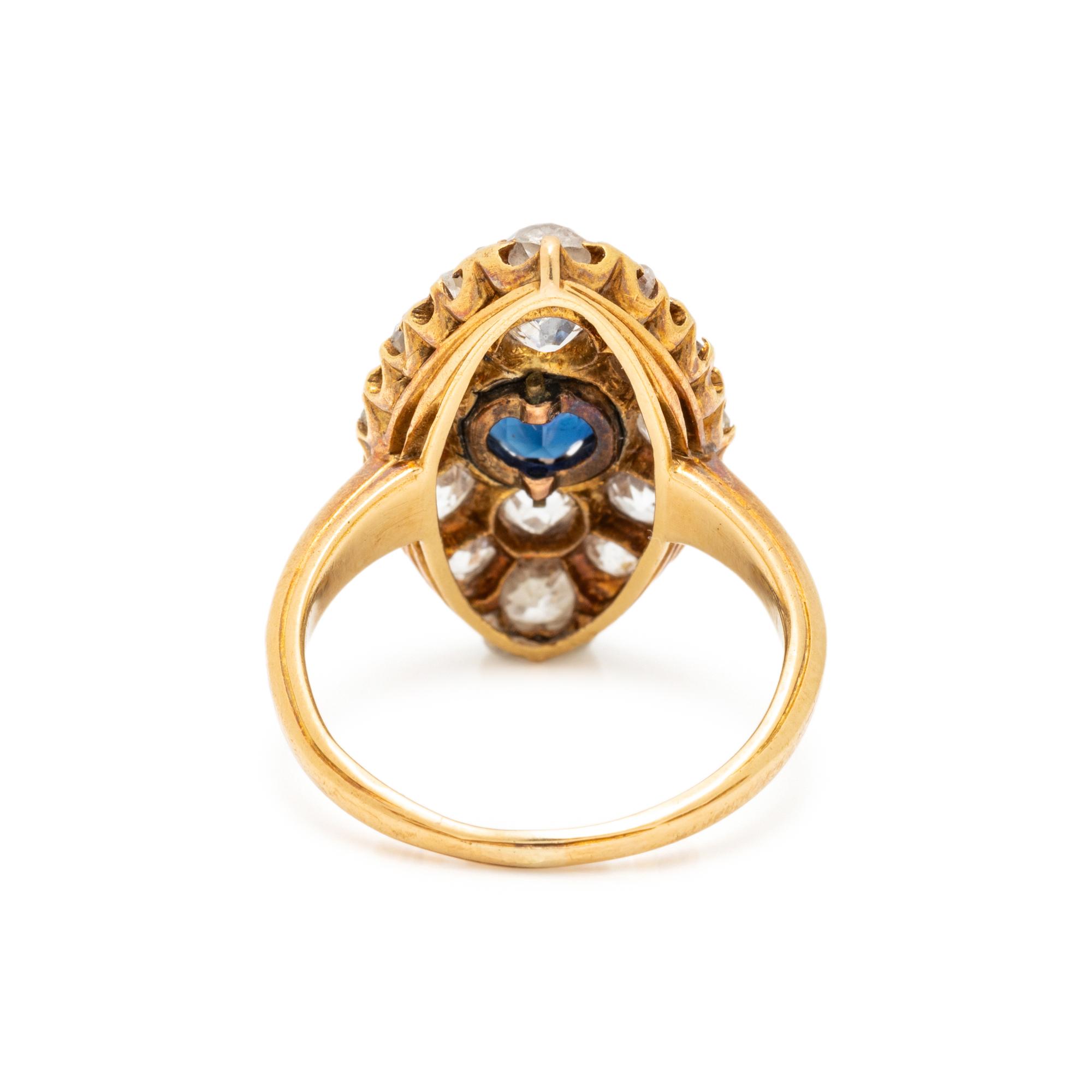 EDWARDIAN, SAPPHIRE AND DIAMOND RING