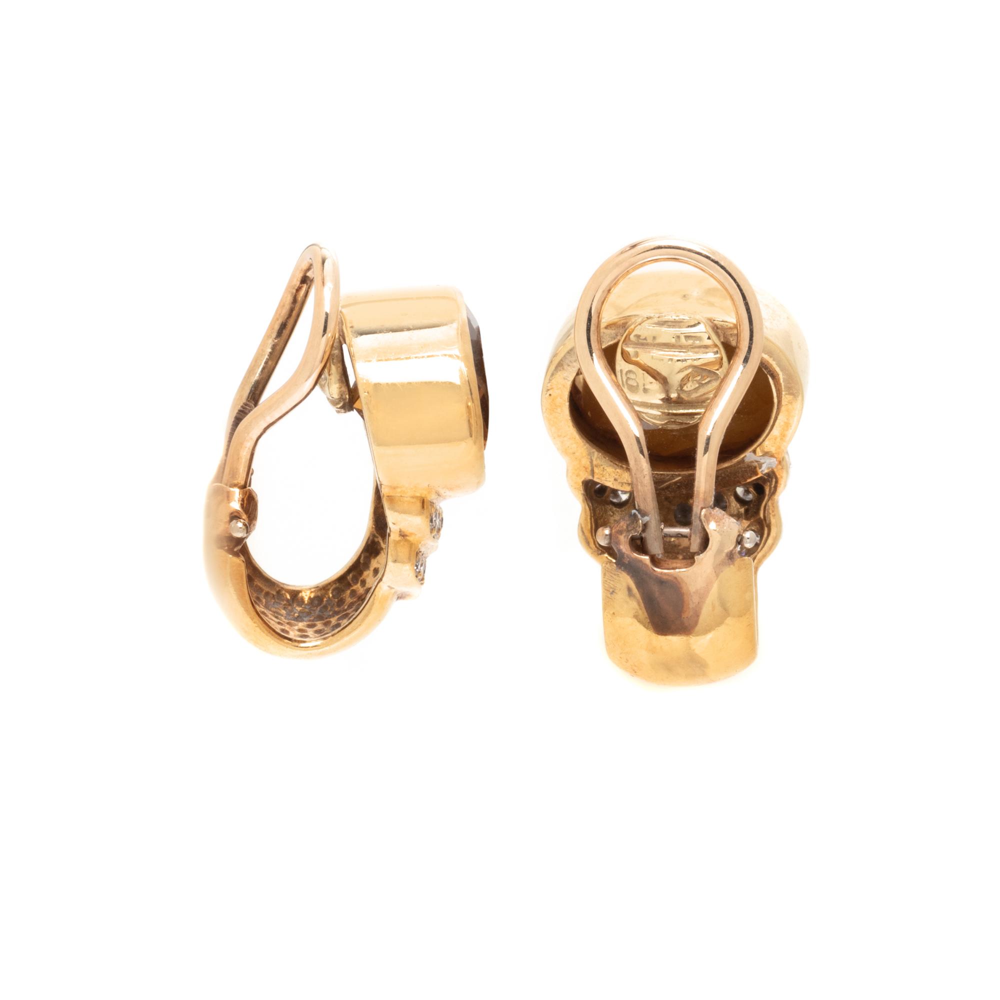 CITRINE AND DIAMOND CLIP EARRINGS