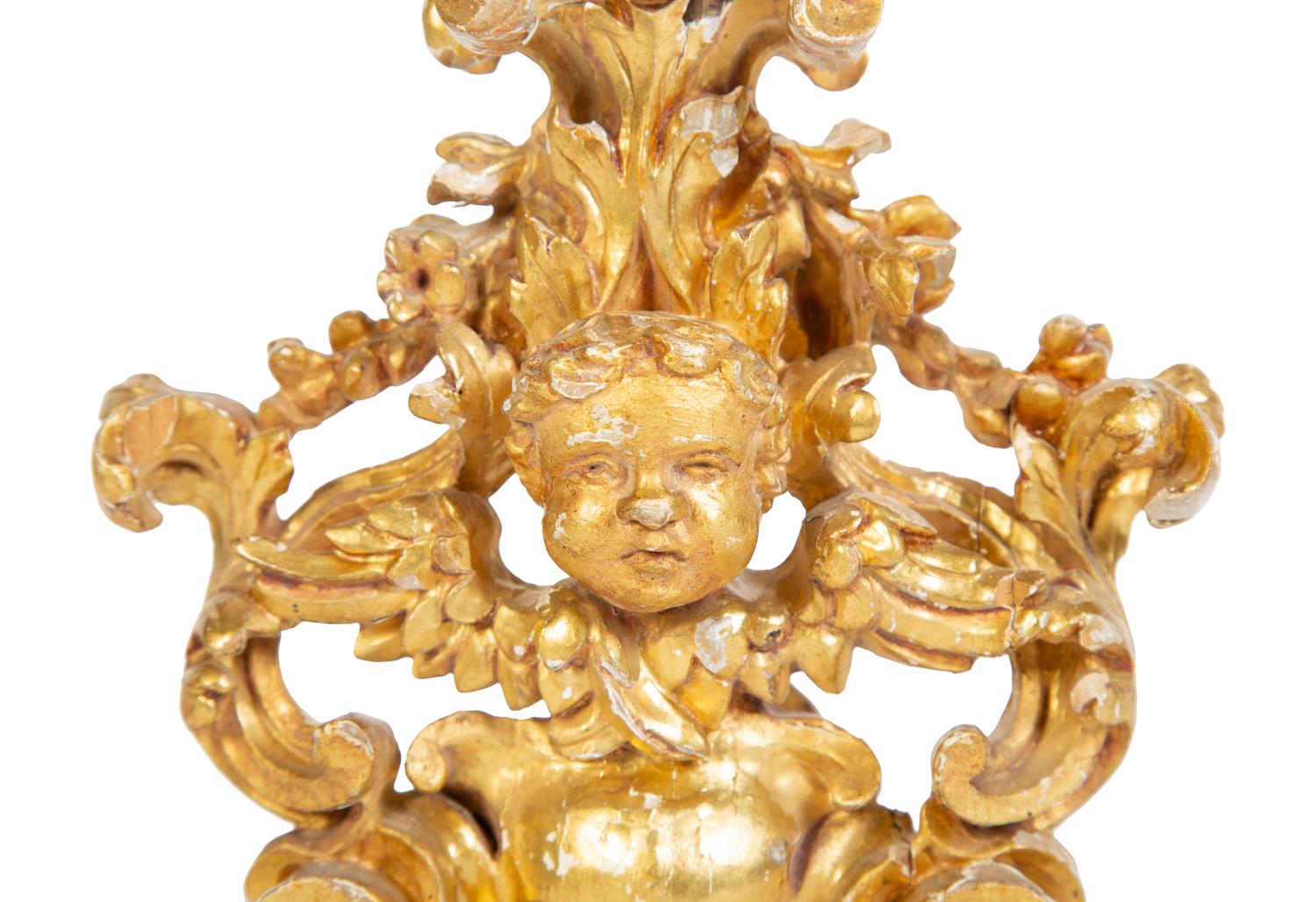 An Italian Giltwood Figural Pricket — 17TH CENTURY