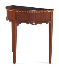 A George III Style Mahogany Demilune Table