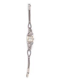 HAMILTON, 14K WHITE GOLD AND DIAMOND WRISTWATCH