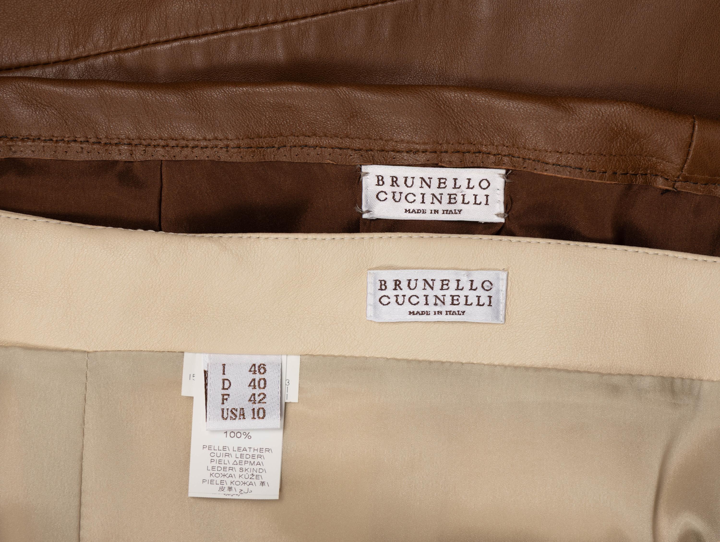 Brunello Cucinelli, Two Leather Skirts