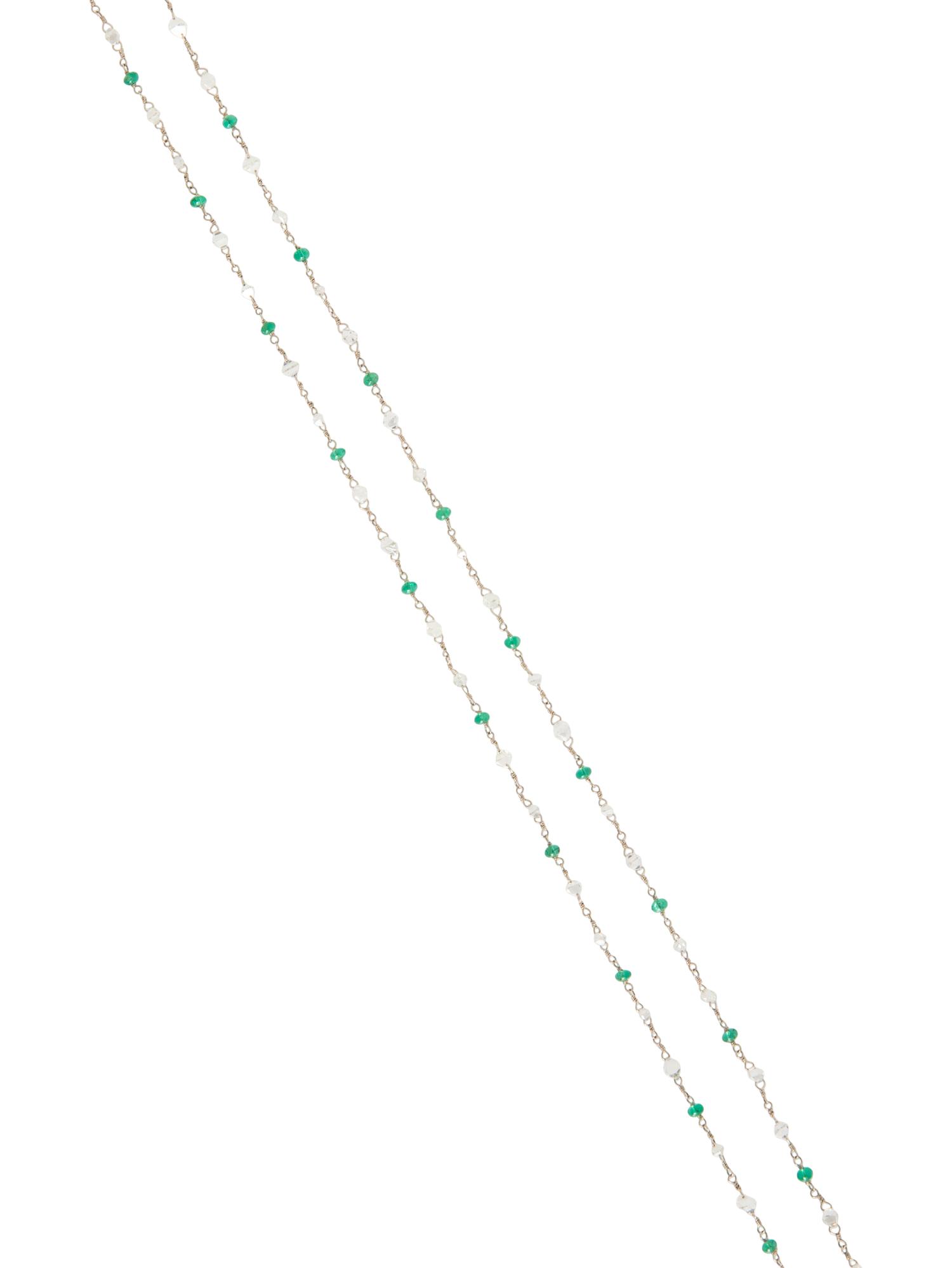 EMERALD AND DIAMOND BEAD NECKLACE